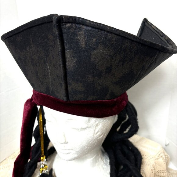 Rubies Pirate Hat with Dreds and Beads - Picture 4 of 13